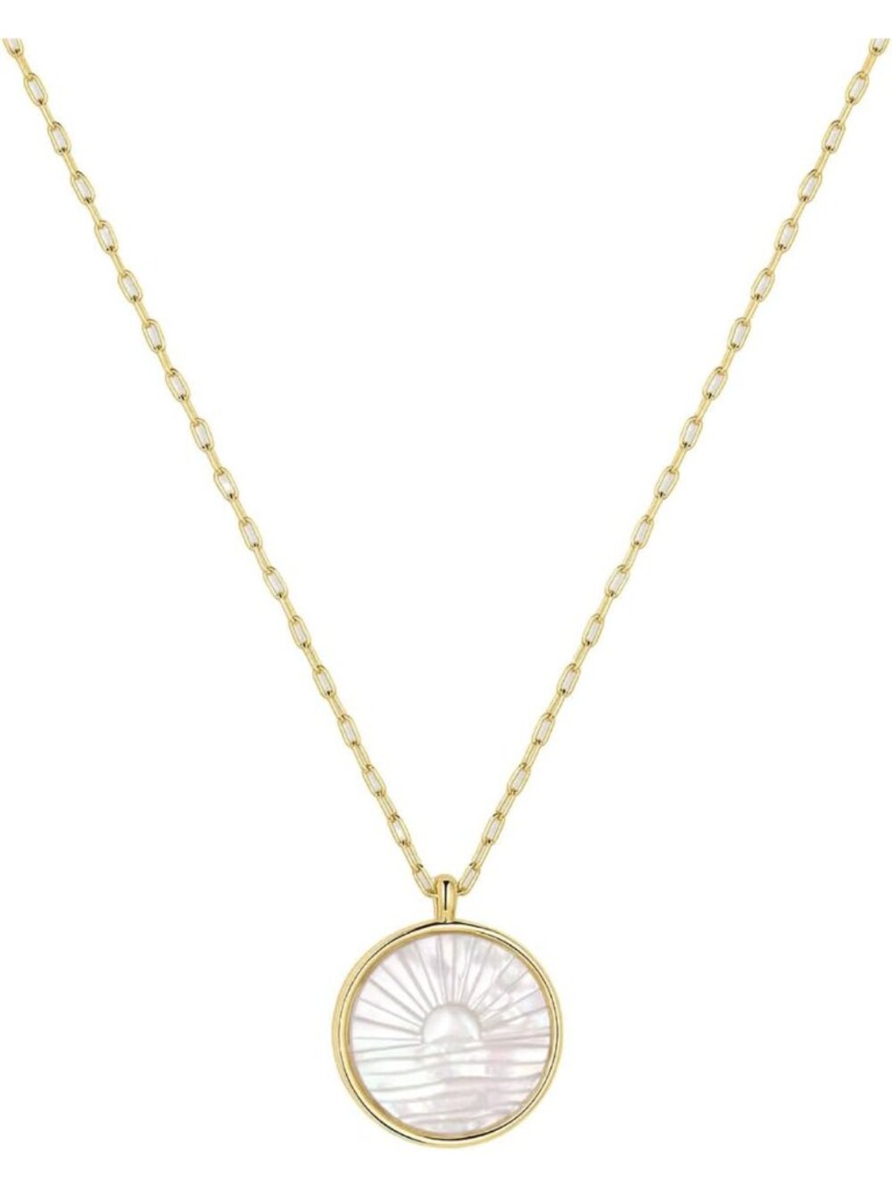 18k Gold Plated Sunset Etched Necklace 19"-21" - Elegant Women's Jewelry